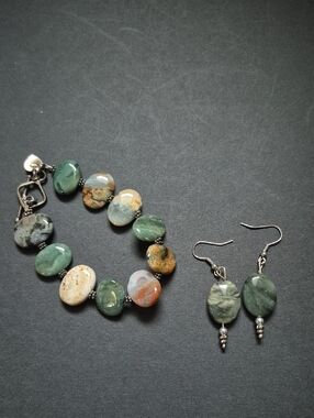 #8. Beaded Bracelet and Earrings